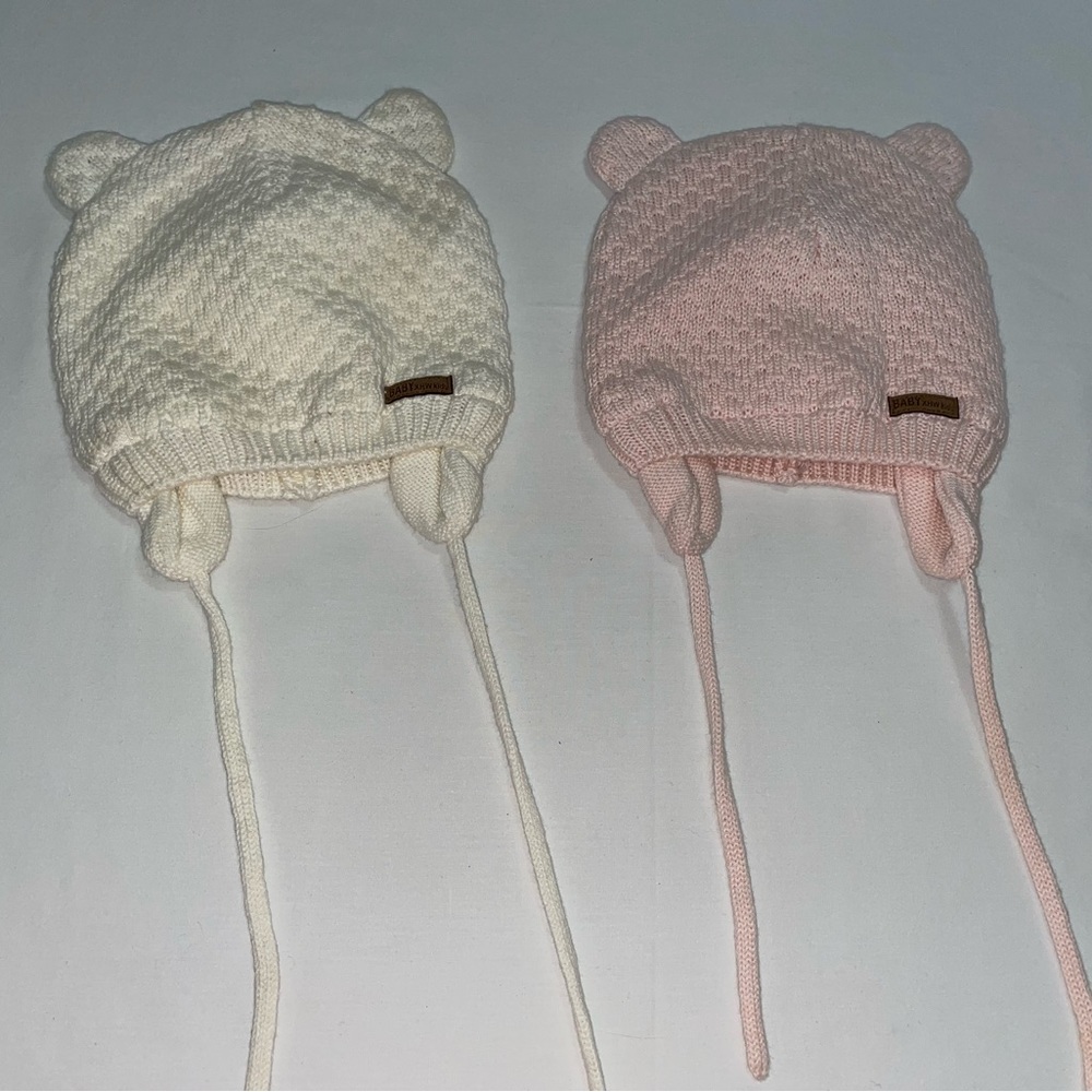 NWOT XIAOHAWANG cute baby bear beanie with earflaps 6-18 months